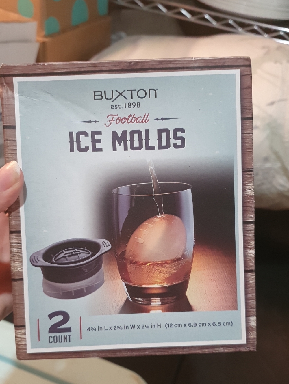 Buxton Football Ice Molds - Brown and Black Football Mold Set